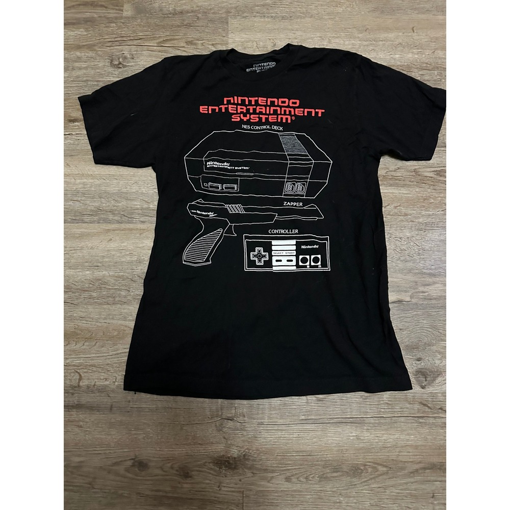 Nintendo‎ Entertainment System NES Console Zapper Graphic T-Shirt Mens M Black